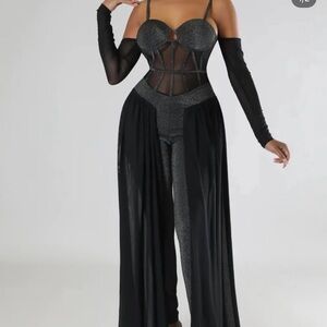 Elegant Black Sheer Jumpsuit